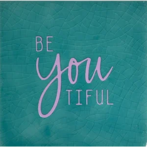 Tegeltje BeYOUtiful. Groen/roze