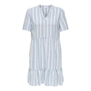 CARTIRI-CARO S/S V-NECK LIN DRESS