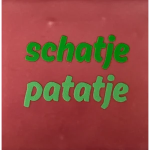 Tegeltje "schatje patatje"roze