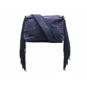 Chabo Suede Stormy Fringes Small Shoulderbag Navy