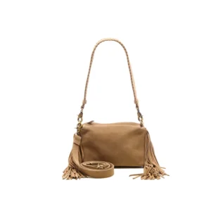 Chabo Suede Stormy Fringes Small Shoulderbag Sand