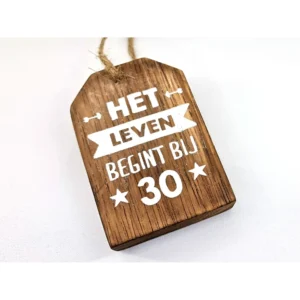 hanger label 9x6cm het leven begint bij 30 natural