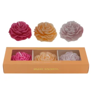 Deco Kaars Peony L Set 3