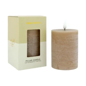 LED Kaars Pillar taupe