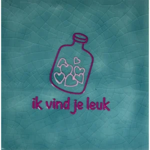 ik vind je leuk groen/knalroze (warmroze)