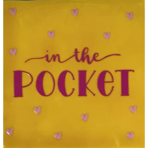 Tegeltje in the pocket geel/roze (babyroze)