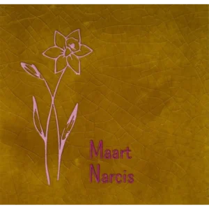 Tegeltje  'Geboortetegel maart oker