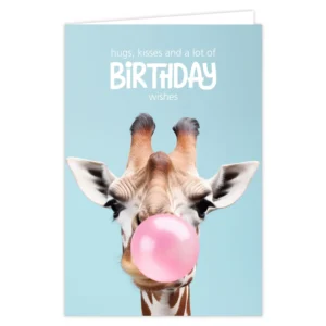 Wenskaart Hugs kisses Birthday wishes