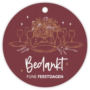 Kadolabel. Bedankt fijne feestdagen