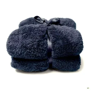 Teddy plaid 150x200 dark blue