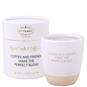 SOJAKAARS IN KOFFIEKOP - COFFEE & FRIENDS, MAKE THE PERFECT BLEND - COFFEE KISSED SPICE