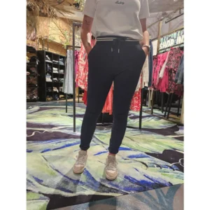 Teavelbroek met smalle pijp navy (Navy,L)