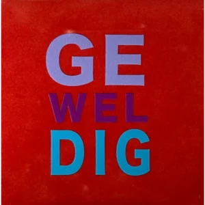 Tegeltje geweldig' rood/lila(paars-felblauw)