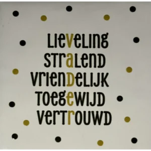 Tegeltje vader creme/zwart (goud)