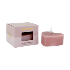 LED Kaars Heart lilac