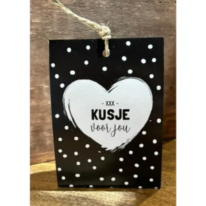 Hartzeep met omslag "kusje voor jou"