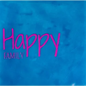 Tegeltje Happy family blauw