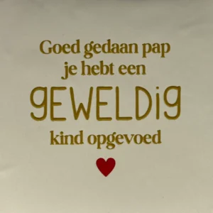 tegeltje goed gedaan pap, je hebt een geweldig kind opgevoed' creme/goud