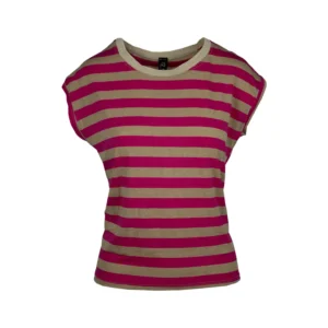 Iz naiz Top Stripe - Gold/Fuchsia