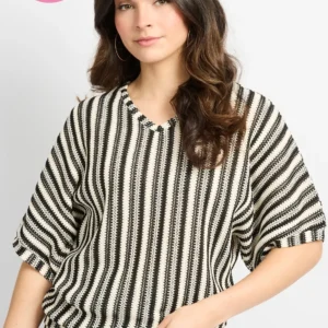 C&S Tamber top s6 - Offwhite/Black, XS