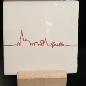 Tegeltje skyline Groenlo wit/taupe