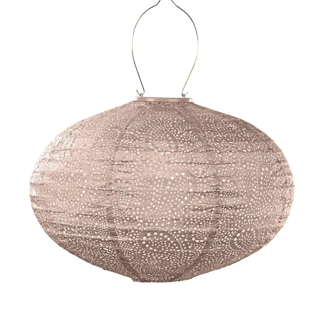 Lumiz Solar Lampion Oval Paisley - 40cm - Soft Blush