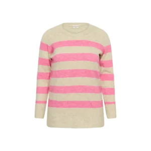 sale KCniela Striped Pullover - Feather Gray Mel/Pink melange, L=50/52