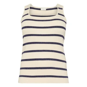 Sale KCmorina Knit Top - Silver white/ Blue stripe, L=50/52