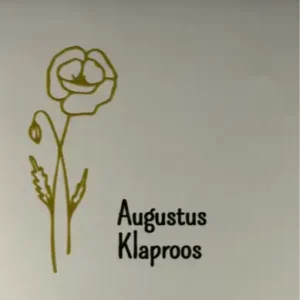 Tegeltje geboortetegel augustus creme/goud(zwart)