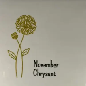 Tegeltje geboortetegel november creme/goud(zwart)