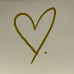 Tegeltje hartje open fijn creme/goud