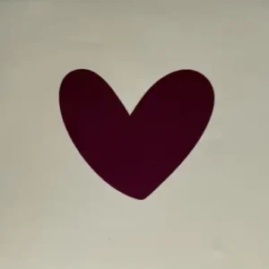Tegeltje hartje dicht nieuw creme/cherry