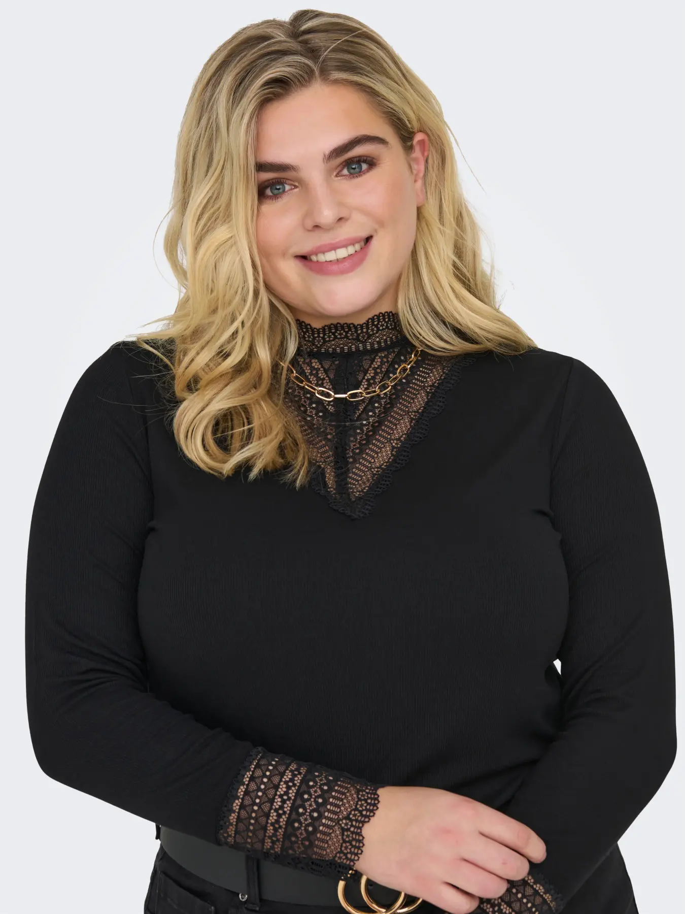 CARTILDE RIB LACE L/S TOP JRS NOOS