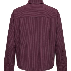 CAREVERLYN L/S LOOSE STRIPED SHIRT PNT - Winetasting Cloud dancer+detail winetasting buttons, 54