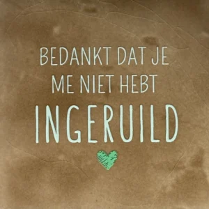 tegeltje Bedankt dat je me niet hebt ingeruild taupe/lichtgroen(mint)