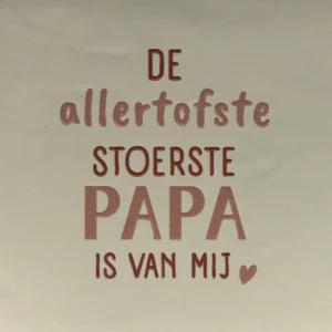 Quote tegeltje de allertofste stoerste papa is van mij' creme/taupe