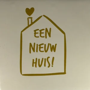 tegeltje nieuw huis creme/goud