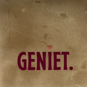 tegeltje geniet  taupe/cherry(taupe)