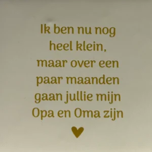 tegeltje ik ben nu nog heel klein' creme/goud