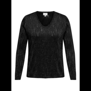 CARMELLA LS GLITTER V-NECK KNT