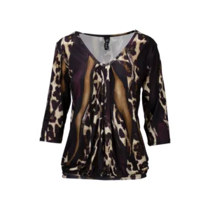 iz naiz 3418 Shirt V Animal Mix Bordeaux