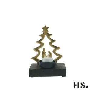 T-Lightholder Tree Elbo GD/BK S