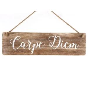 Woodart tekstbord 10x35cm Carpe Diem natural