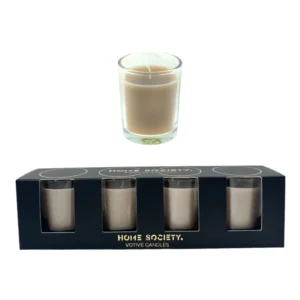 Home society Votief Kaars L Set 4    taupe