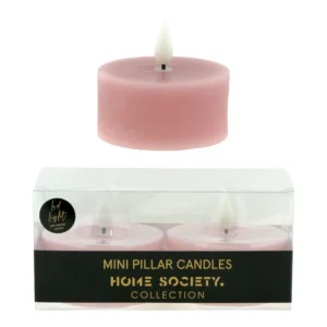 LED Kaars Mini Pillar Set 2  lilac