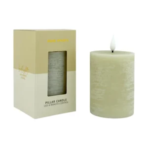 LED Kaars Pillar  greige