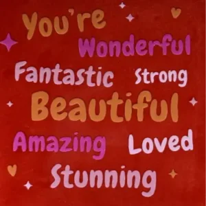 Tegeltje you're wonderful-fantastic.. rood/oranje(roze)