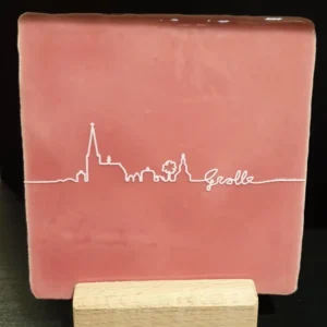 Tegeltje Skyline Groenlo  Roze/wit