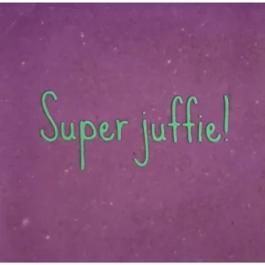 Tegeltje superjuffie (fijn) lila/appelgroen