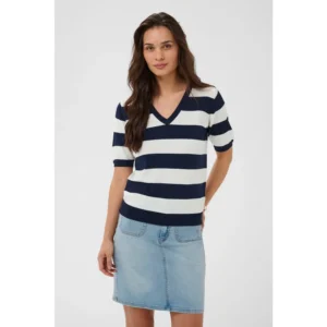 KAregina Stripe V-neck Pullover hz6